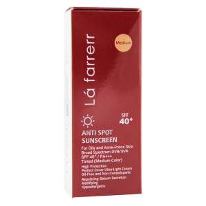 کرم ضد آفتاب و ضد لک SPF40 رنگی لافارر پوست چرب
